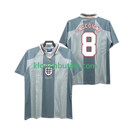 England CASCOIGNE 8 Retro Borte Fotballdrakt 1996 Kortermet